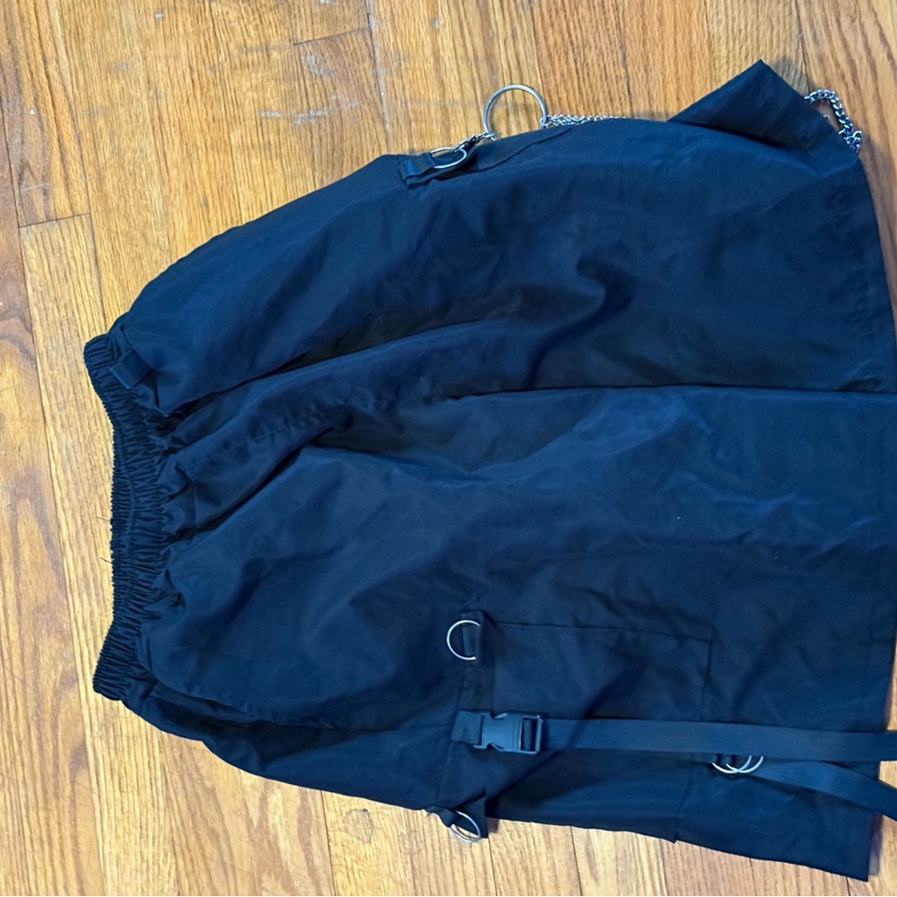 Black Utility Skirt with Straps